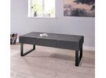 Sitzbank OTTO HOME "Oliver", grau (dunkelgrau (capulet 4009), schwarz), B:140cm H:50cm T:62cm, Holzwerkstoff, Massivholz, Polyester, Sitzbänke, Sitzbank