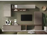 Wohnwand HOME AFFAIRE "Infinity, 9tlg. Breite 290 cm, Höhe variabel, Schrankwand (Lowboard", braun (lehmfarben (argilla), bronzo, mercure nb holzstruktur), B:290cm H:195cm T:40cm, Holzwerkstoff, Kastenmöbel-Sets, Wohnwand, T-Boden, 4x Hängewürfel, Würfel-Element, Wandregal, Hängeschrank)