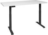 Schreibtisch MÄUSBACHER "Big System Office", schwarz (schwarz matt, weiß matt lack, schwarz matt, weiß matt lack), B:140cm, Tische, Schreibtisch, Breite 140 cm, elektrisch höhenverstellbar