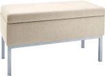 Sitzbank HEINE HOME, beige (ecru), B:81cm H:47cm T:36cm, Kunststoff, MDF, Metall, Polyester, Spanplatte, Sitzbänke, Sitzbank