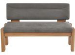 Polsterbank K+W KOMFORT & WOHNEN, grau (anthrazit 82, balkeneiche natur), B:181cm H:90cm T:63cm, Sitzbänke, Polsterbank, gepolsterte Stauraumbank, Massivholz, in 2 Breiten 161cm oder 181cm