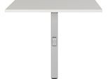 Eckverbindungsplatte GERMANIA "Agenda", silber (lichtgrau, silber), B:80cm H:91cm T:80cm, Holzwerkstoff, Metall, Ansatztischplatten, Eckverbindungsplatte, mit Stützfuß aus Metall