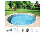 Rundpool MY POOL BWT "mit sandfarbener Folie für den Karibik Look", beige (weiß, sand), H:120cm Ø:500cm, Schwimmbecken, Rundpool, Höhe: 120 cm, inkl. umfangreichem Zubehör, verschiedene Größen
