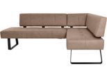 Eckbank K+W KOMFORT & WOHNEN "Spider II", beige (sand 35, schwarz), B:195cm H:88cm T:165cm, Sitzbänke, Eckbank, Sitzsteppung, bequem durch Sandwichbauweise, 2 Stellmaße