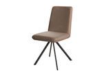 Esszimmerstuhl OTTO HOME "Gabi Polsterstuhl, Küchenstuhl, 4-Fußstuhl", dunkelbeige, schwarz, taupe, B:45cm H:87cm T:63cm, Holzwerkstoff, Metall, Polyester, Stühle, Esszimmerstuhl, Gestell aus matt-schwarzem Flachmetall, stabil, 2-Stoff-Design