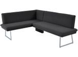 Eckbank K+W KOMFORT & WOHNEN, grau (anthrazit), H:86cm T:60cm, Sitzbänke, Eckbank, mit Sattlernaht und schmaler Kufe, langer Schenkel rechts oder links