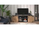 TV-Board INOSIGN "Lazio", schwarz (artisan eiche, schwarz), B:197cm H:57,5cm T:40cm, Sideboards, TV-Board, Breite 200 cm