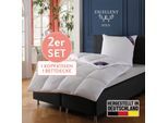 Daunenbettdecke + 3-Kammer-Kopfkissen EXCELLENT "Wien", weiß, B/L: 155cm x 220cm Anzahl Teile 1, B/L: 80cm x 80cm Anzahl Teile 1, Bezug: Baumwolle Füllung: Entendaune/-feder, extrawarm, Bettdecken Bezug: 100% Baumwolle. Kopfkissen Bezug: 100% Baumwolle. Bettdecken Füllung: 90% Daunen, 10% Federn. Füllung Außenkammer: 60% Daunen, 40% Federn. Füllung Innenkammer: 100% Federn, Bettwaren-Sets, Daunenb