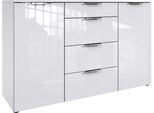 Kombikommode WIMEX "level36 D by fresh to go", weiß (korpus weiß, front lack weiß), B:135cm H:84cm T:41cm, Holzwerkstoff, Sideboards, Kombikommode, mit lackierten Hochglanz Fronten, soft-close Funktion, 135cm breit
