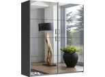 Schwebetürenschrank WIMEX "England", grau (graphit, spiegel), B:180cm H:208cm T:65cm, Holzwerkstoff, Schränke, Schwebetürenschrank, 2-türig, mit vollverspiegelter Schrankfront, in diversen Breiten