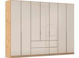 Drehtürenschrank OTTO HOME "Kleiderschrank Kleiderschränke Schrank Garderobe AGORDO mit Glasfront", beige (eiche artisan, glas champagner), B:315cm H:229cm T:54cm, Holzwerkstoff, Schränke, Drehtürenschrank, mit Außenschubkästen, in 7 Breiten und 2 Höhen MADE IN GERMANY
