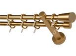 Gardinenstange GARESA "CLASSICO MOLIS", gold (goldfarben), L:190cm, Gardinenstangen, Gardinenstange, Vorhanggarnitur, verlängerbar, Wandmontage, Keil, mit Ringe und Haken