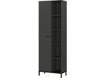 Aktenschrank GERMANIA "GW-Rovigo, mit offenem Regal", grau (graphit), B:64cm H:190cm T:34cm, Holzwerkstoff, Metall, Schränke, Aktenschrank, spiegelverkehrt montierbar, Höhe 190 cm, Made in Germany