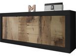 Sideboard HOME AFFAIRE "Basic Breite 210 cm, Kommode 2 Türen, 3 Schubkästen, Anrichte", schwarz (schwarz matt, pero), B:210cm H:86cm T:43cm, Sideboards, Sideboard, Metallgriff, moderne Rahmenoptik, viel Stauraum, Farbauswahl