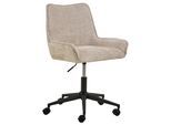 Schreibtischstuhl ACTONA GROUP "Eddie, Bürostuhl, Computerstuhl, Drehstuhl", matt schwarz, matt schwarz, beige, B:57cm H:90,5cm T:59,9cm, Stoff, Stühle, Schreibtischstuhl, Bürostuhl, beiger Stoff, geschwungene Form, Drehfunktion, FSC™