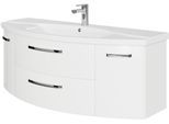 Saphir "Serie 4010 Keramik-Waschtisch mit Unterschrank, 144 cm breit" Waschplatz mit 2 Türen, 2 Schubladen, Badmöbel-Set mit Waschtisch