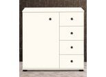 Kombikommode WIMEX "Chalet", weiß, B:82cm H:83cm T:41cm, Sideboards, Kombikommode, mit 1 Tür und 4 Schubladen