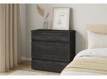 Kommode HOME AFFAIRE "PRESSAC Sideboard mit 4 Schubladen, Maße B/T/H: 91,5/42/85 cm", schwarz (eiche dunkelgrau), B:91,5cm H:85cm T:42cm, Melamin, Sideboards, Kommode, Schubladenschrank mit viel Stauraum, in 2 Farben erhältlich