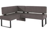 Eckbank OTTO HOME "Oliver mit Metallgestell, Küchenbank", braun (dunkelbraun (capulet 4007), schwarz), B:180cm H:89cm T:140cm, Holzwerkstoff, Massivholz, Polyester, Sitzbänke, Eckbank, verschiedene Bezüge Cord Esszimmerbank OTTOs Choice