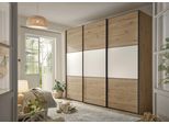 Schwebetürenschrank STAUD "Includo, Made in Germany", weiß (artisan eiche, weiß), B:249cm H:222cm T:68cm, Holzwerkstoff, Schränke, Schwebetürenschrank