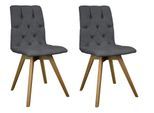 Esszimmerstuhl OTTO HOME "Rania", schwarz (schwarz, eiche natur), B:45cm H:91cm T:55cm, Holzwerkstoff, Massivholz, Stühle, Esszimmerstuhl, Massivholzgestell, mit Knopfheftung