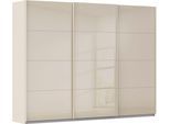 Schwebetürenschrank OTTO HOME "Kleiderschrank Schrank Garderobe AGORDO mit Glasfront", beige (beige, glas beige (champagner)), B:271cm H:229cm T:62cm, Holzwerkstoff, Schränke, Schwebetürenschrank, durchdachte Innenausstattung, in 4 Breiten und 2 Höhen MADE IN GERMANY
