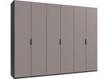 Kleiderschrank WIMEX "Oxford by fresh to go, in 3 Breiten, Made in Germany", grau (grafit, saharagrau), B:300cm H:236cm T:58cm, Holzwerkstoff, Schränke, Kleiderschrank, mit hochwertigen Falttüren für den perfekten Überblick