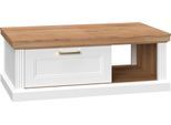 Couchtisch OTTO HOME "Tara", weiß (weiß matt, pacific walnut, pacific walnut), B:110cm H:40cm T:61cm, Tische, Couchtisch, lackiert mit wasserbasiertem UV-Lack, mit Soft-Close-Funktion