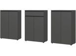 Büromöbel-Set GERMANIA "Lemont", grau (graphit), B:273cm H:120cm T:40cm, Holzwerkstoff, Kunststoff, Metall, Arbeitsmöbel-Sets, Büromöbel-Set, Set bestehend aus 2 Aktenschränke 4040 und 1 Aktenschrank 4041