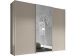 Schwebetürenschrank STAUD "Sinfonie Plus, edles Design in hochwertiger Qualität, Made in Germany", beige (sand), B:280cm H:240cm T:68cm, Holzwerkstoff, Schränke, Schwebetürenschrank, Mit Spiegeltür und vier verschiedenen Ausstattungsvarianten