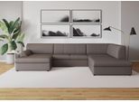 Wohnlandschaft DOMO COLLECTION "Topper, elegant und zeitlos, komfortabel, U-Form", braun (schlamm), B:320cm H:78cm T:213cm, Sofas, Wohnlandschaft, wahlweise mit Bettfunktion