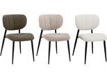 Esszimmerstuhl OMG DESIGN "Joe", braun (toffee, schwarz, toffee), B:53cm H:84cm T:62cm, Stühle, Esszimmerstuhl, moderner Bouclé Bezug, bequem gepolstert, Küchenstuhl