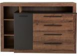 Kombikommode FORTE "Bellevue", braun (schlammeichefarben, schwarzeichefarben), B:161cm H:107cm T:43cm, Sideboards, Kombikommode