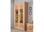 Vitrine VOGL MÖBELFABRIK, braun (eichefarben chalet, wildeiche massiv), B:107cm H:202cm T:40cm, Schränke, Vitrine, Höhe 202 cm