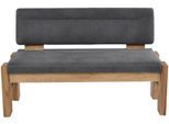 Polsterbank K+W KOMFORT & WOHNEN, grau (anthrazit 81, balkeneiche natur), B:181cm H:90cm T:63cm, Sitzbänke, Polsterbank, gepolsterte Stauraumbank, Massivholz, in 2 Breiten 161cm oder 181cm