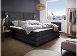 Boxspringbett COLLECTION AB "Copenhagen", schwarz, B:231cm L:215cm, Holzwerkstoff, Spanplatte, Komplettbetten, Boxspringbett, inklusive Bettkasten, Topper, wahlweise mit LED-Beleuchtung