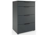 Schubkastenkommode WIMEX "Level by fresh to go", grau (graphit), B:54cm H:84cm T:41cm, Holzwerkstoff, Sideboards, Schubkastenkommode, 4 Schubladen mit soft-close Funktion, 54cm breit, 84cm hoch