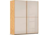 Schwebetürenschrank RAUCH "Kleiderschrank Schrank Garderobe Schlafzimmerschrank SCALE-DUO", braun (asteiche, glas champagner, griffleisten asteiche), B:181cm H:223cm T:68cm, Holzwerkstoff, Schränke, Schwebetürenschrank, edle zweigeteilte Türen Glas-Front mit 3 Zierleisten MADE IN GERMANY