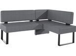 Eckbank OTTO HOME "Oliver mit Metallgestell, Küchenbank", grau (dunkelgrau (fantasy 8201), schwarz), B:220cm H:89cm T:160cm, Holzwerkstoff, Massivholz, Polyester, Sitzbänke, Eckbank, verschiedene Bezüge Cord Esszimmerbank OTTOs Choice