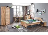 Schreibtisch WIMEX "Liverpool, Tisch im coolen Loft Style", braun (plankeneiche nachbildung, graphitfarben), B:140cm H:74cm T:70cm, Tische, Schreibtisch, mit Kufen aus Metall, 140/70/74 cm