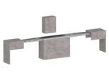 Sitzbank HOME AFFAIRE "Praktika, Sitzbank, Bank", silber (silber beton matt), B:290cm H:45cm T:25cm, FSC-zertifizierter Holzwerkstoff, Sitzbänke, Sitzbank, mit Auszugsfunktion, ausziehbar von 66 auf 290 cm