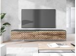 Lowboard HOME AFFAIRE "Vera, wahlweise mit oder ohne Beleuchtung", schwarz (graphite schwarz matt, votan eichefarben gefräst), B:180cm H:30cm T:33cm, Sideboards, Lowboard, gefräste MDF Front mit 3D Effekt, stehend und hängend montierbar