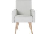 Sessel EXXPO - SOFA FASHION "Lungo, Loungesessel mit moderner Kedernaht, bequem und elegant", beige (beige melange), B:64cm H:89cm T:67cm, Sessel, Sessel, Breite 64 cm, hoher Holzfuß