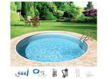 Rundpool MY POOL BWT "mit sandfarbener Folie für den Karibik Look", beige (weiß, sand), H:120cm Ø:350cm, Schwimmbecken, Rundpool, Höhe: 120 cm, inkl. umfangreichem Zubehör, verschiedene Größen