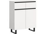 Kommode HOME AFFAIRE "TOMA, Höhe: 99cm, mit Metall-Kufen-Fuß, 2 Türen, 2 Schubkästen", weiß, B:80cm H:99cm T:36cm, Sideboards, Kommode, Anrichte, Sideboard, Schrank, Board, Highboard