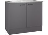 Spülenschrank OPTIFIT "OPTImulti", anthrazit matt, anthrazit matt, B:100cm H:88cm T:60cm, Holzwerkstoff, Schränke, Spülenschrank, Breite 100 cm, Tiefe 60 cm, inkl. Arbeitsplatte und Einbauspüle