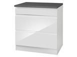 Kochfeldumbauschrank KOCHSTATION "KS-Virginia", weiß (weiß hochglanz, anthrazit), B:80cm H:85cm T:60cm, MDF, Schränke, Kochfeldumbauschrank, 80 cm breit
