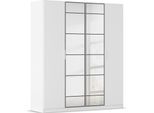 Drehtürenschrank RAUCH "Kleiderschrank Schrank Garderobe Schlafzimmerschrank ACERO", weiß (alpinweiß), B:181cm H:210cm T:54cm, Holzwerkstoff, Schränke, Drehtürenschrank, Mitteltüren mit Spiegel in moderner Loft-Optik MADE IN GERMANY