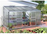 Anlehngewächshaus VITAVIA "Osiris 7800", silber (silberfarben), B:387cm T:201cm, Gewächshäuser, Anlehngewächshaus