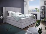 Boxspringbett COLLECTION AB "Copenhagen", grau (lightgrau), B:231cm L:215cm, Holzwerkstoff, Spanplatte, Komplettbetten, Boxspringbett, inklusive Bettkasten, Topper, wahlweise mit LED-Beleuchtung